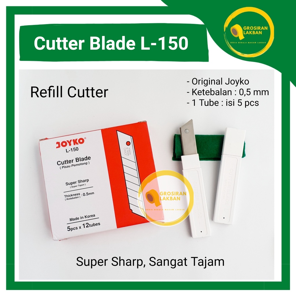 

Cutter Blade Joyko L150 Refill Pisau Kater 1 Tube isi 5 Pcs Pemotong