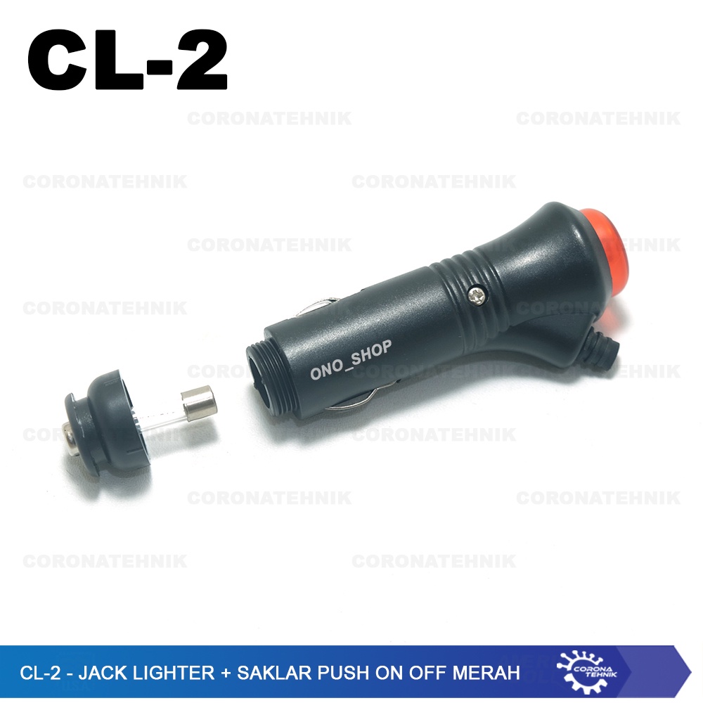 CL-2 - Jack Lighter + Saklar Push On Off Merah