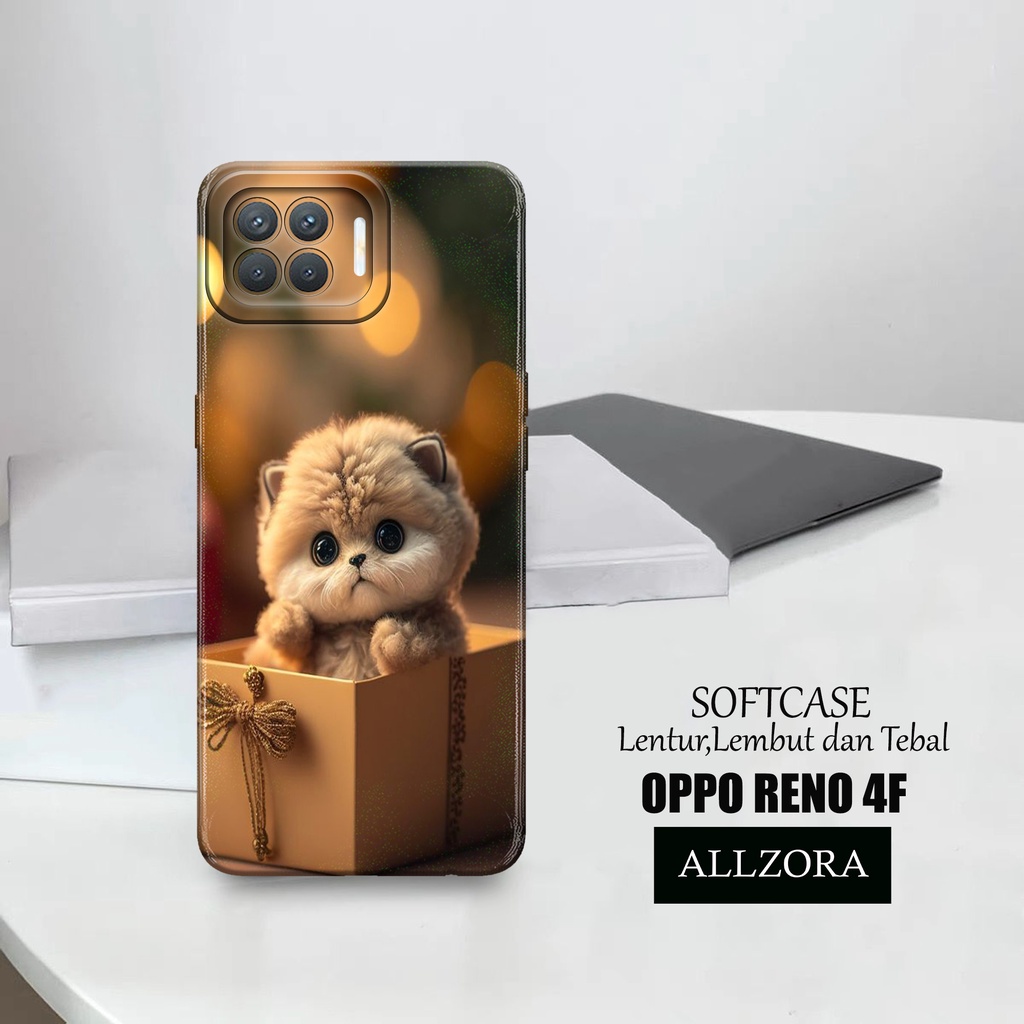 Case Hp Oppo Reno 4F - [ KUCING ] Casing Oppo Reno 4F Terbaru - Kesing Hp Oppo Reno 4F - Silikon Opp