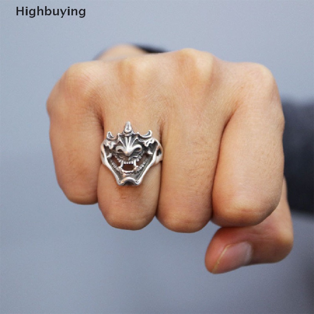 Hbid Trendy Kreatif Setan Samurai Cincin Untuk Pria Gaya Gothic Punk Terbuka Cincin Perhiasan Glory