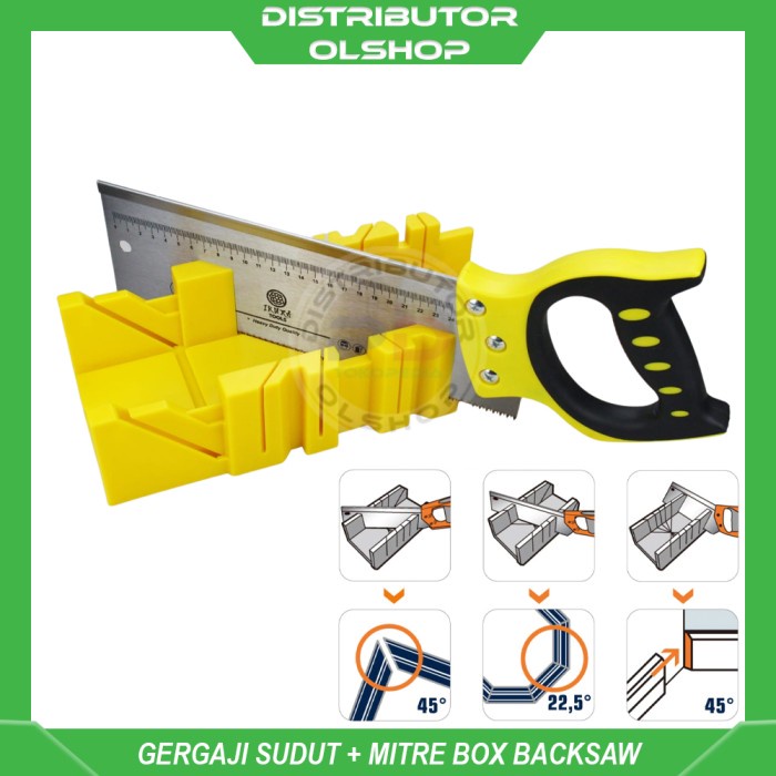 GERGAJI POTONG KAYU SUDUT UJUNG SIKU PIGURA BINGKAI FRAME BACK SAW