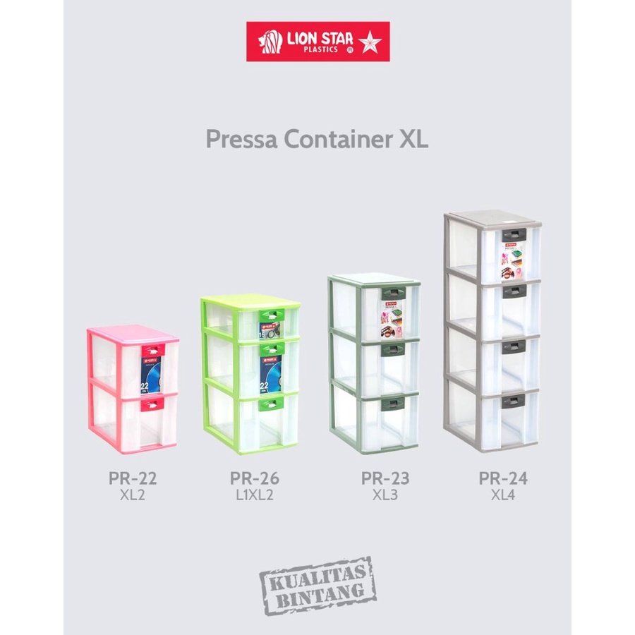 Pressa Container XL4 (CD OK) PR-24 Lion Star / laci tempat penyimpanan benang sebaguna