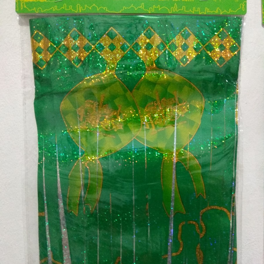 banner lebaran Selamat idul Fitri garland rumbai foil metalik