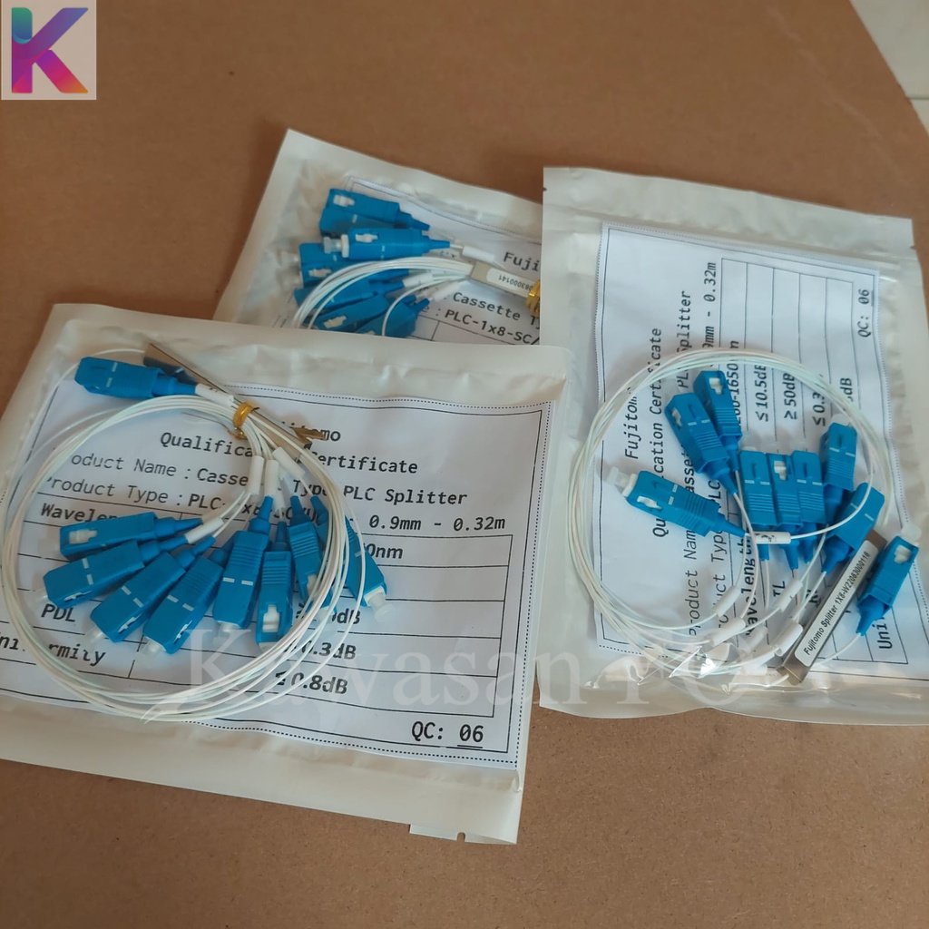 Passive Splitter 1:8 SC UPC Pendek / PLC Splitter 1:8 SC UPC/ Spliter FO/Fiber optik FTTH