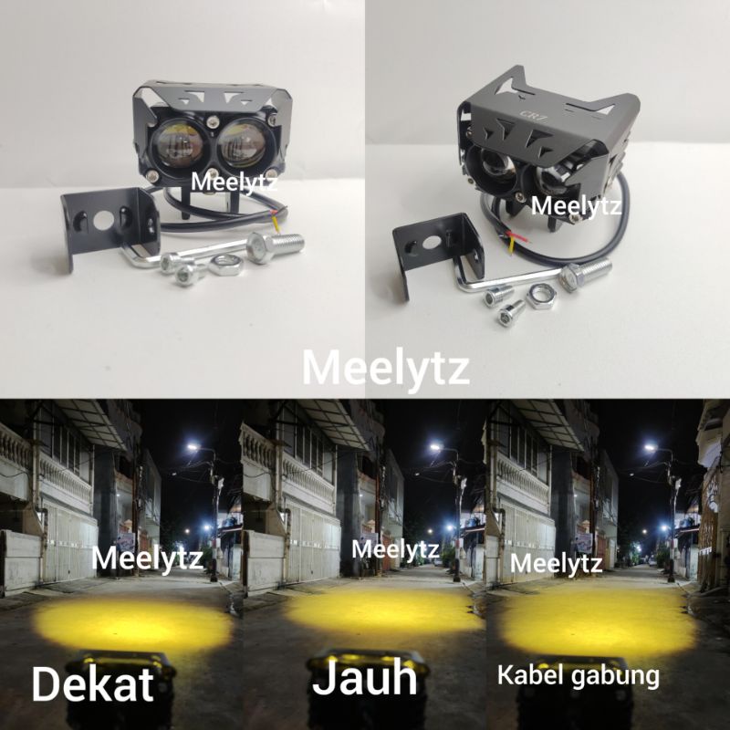 Lampu tembak Laser LED D3 SQL 2 mata putihkuning 2 warna