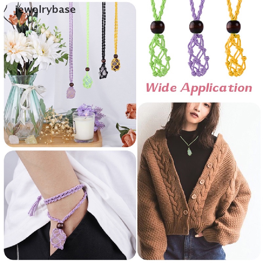 [jewelrybase] Diy Panjang Yang Dapat Disesuaikan Kalung Tali Batu Kosong Tempat Pengganti DIY Kalung Batu Kristal Alami Net Butik