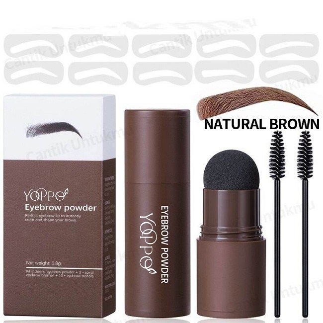 Yoppo Eyebrow Powder Cetakan Alis Instan Bedak Alis Eyebrow Stamp Alis Stempel Alis Waterproof dengan 10 Model Cetakan Alis YP