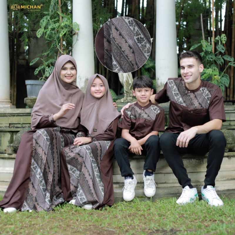 Sarimbit Michan Hilya Raya Sarimbit batik keluarga Baju Seragam Keluarga Baju Batik Seragam Keluarga
