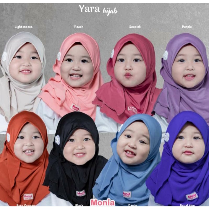 Best Seller Yara Hijab by Monia Hijab Kids size S | Hijab Bayi