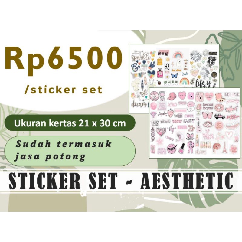 

STICKER SET AESTHETIC (DIE CUT) LANGSUNG PROSES, TANPA PRE ORDER