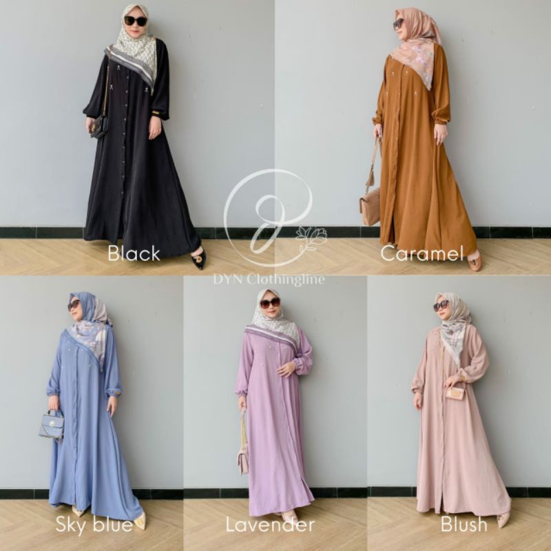 DYN Rosalina Dress Gamis Crinkle Murah Kekinian