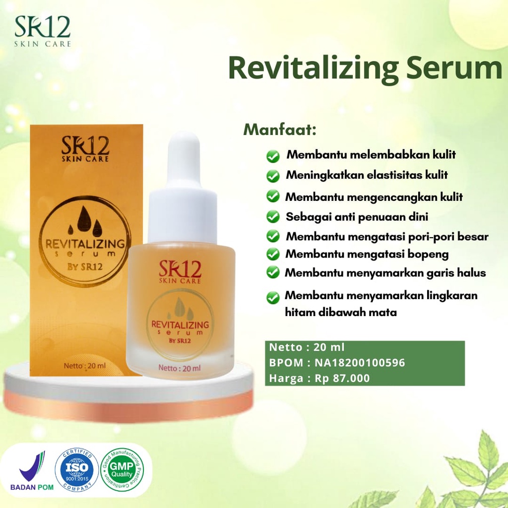 Revitalizing Serum SR12 Serum Wajah Bopeng dan Lingkar Mata Panda Menyamarkan Garis Halus