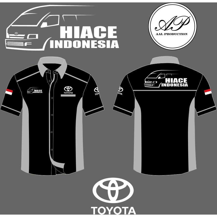 Kemeja Hem Toyota Hiace Indonesia Full Bordir Bahan Drill Premium