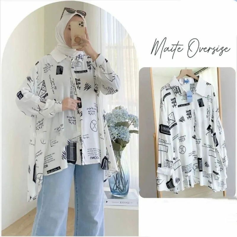 KEMEJA OVERSIZE RAYON MOTIF PREMIUM