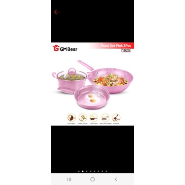 GM Bear panci wajan 3 set panci pengurangan 3 set