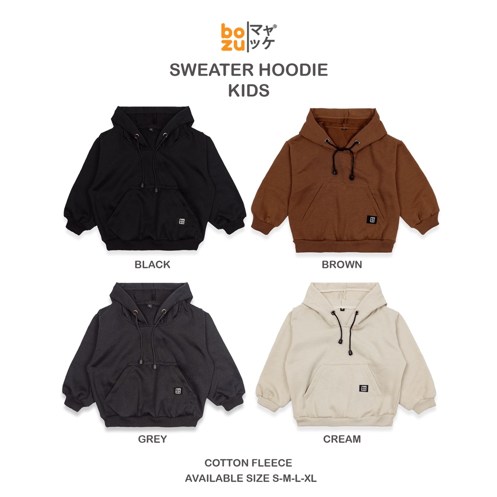 Jaket Sweater Hoodie Polos Anak laki laki Perempuan Usia 1 sd 10 Tahun Bahan Fleece