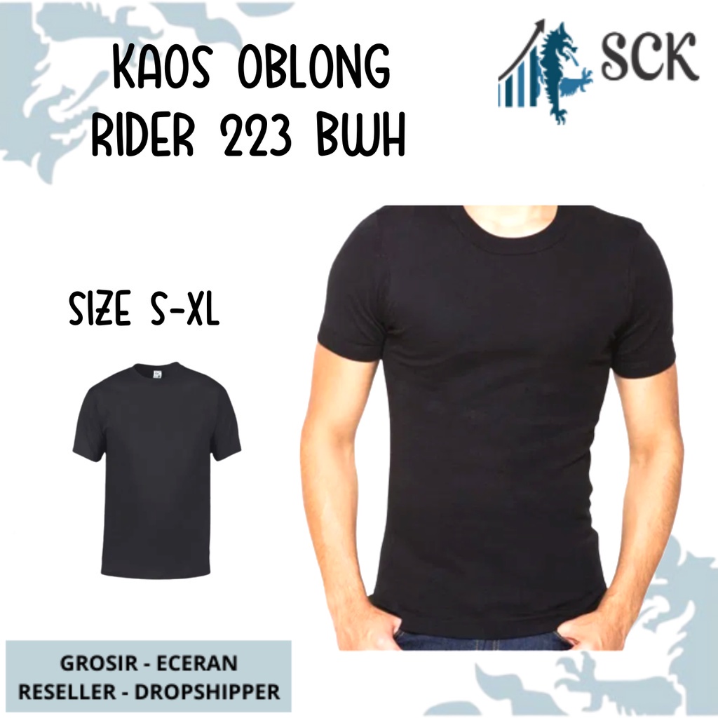 Kaos Blong RIDER 223 HITAM Pria Krah Blong T-Shirt R223Bwh / Kaos RIDER R 223 Bwh Krah O Neck - sckmenwear GROSIR