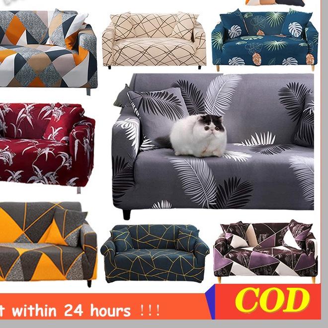 ♜ K MALL Cover Sofa 1/2/3/4 Seater Sarung Sofa Penutup Sofa Bentuk L - Bahan Elastis ❃