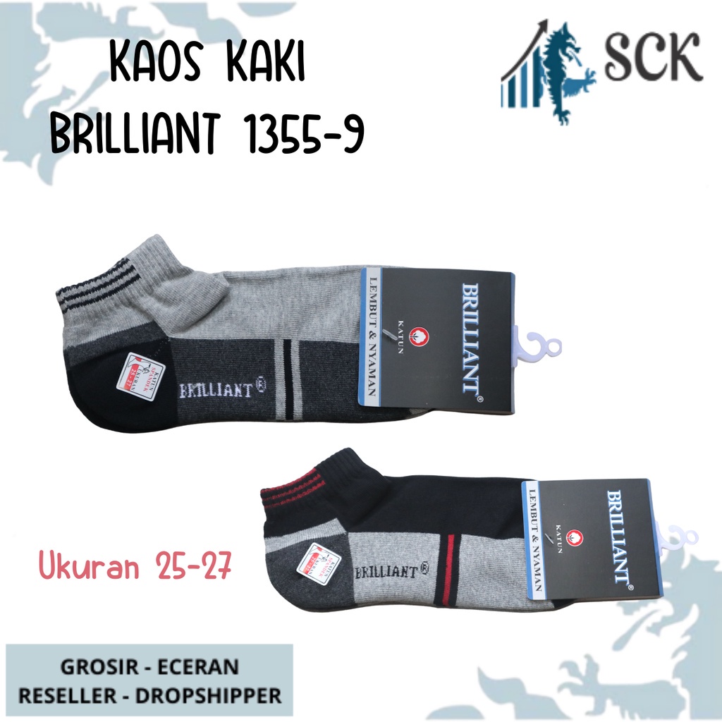 Kaos Kaki Pria BRILLIANT SPORT 1355-9 Panjang Mata Kaki Casual / Kaos Kaki Olahraga – SCK