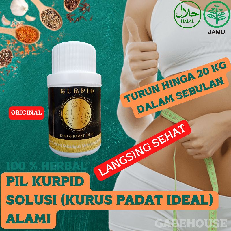Pil KURPID (Kurus Padat Ideal) Obat Diet/Pelangsing Alami Warisan Nenek Moyang EXTRA STRONG
