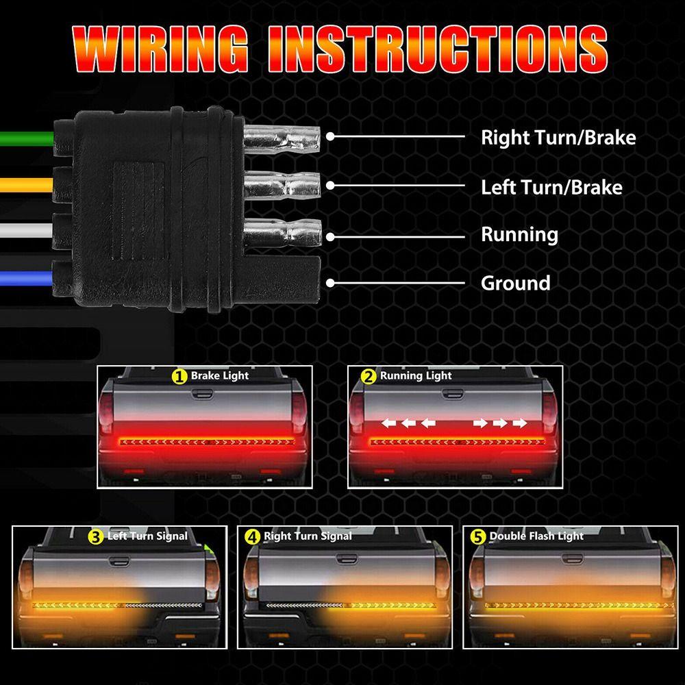 POPULAR Lampu Truk Strip Waterproof 12V Reverse Light Bar Lampu Belakang LED