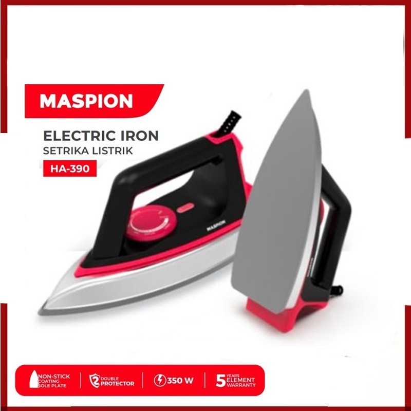 Maspion Setrika Listrik HA 390 HA390 Anti Lengket Automatic Dry Iron