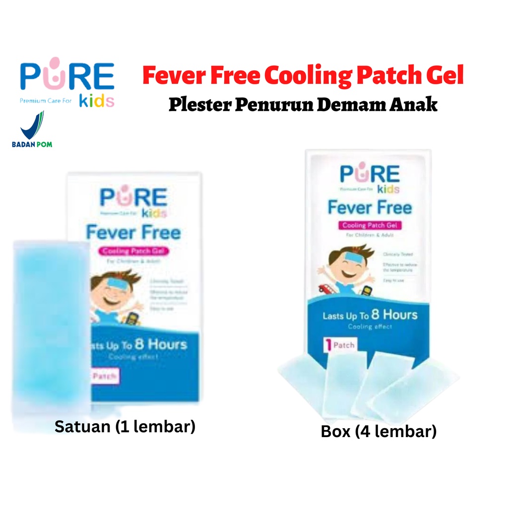 * ON SALE * PUREKIDS Pure Kids Fever Free 1 Patch (1 Lembar) / 1 Box (4 Lembar)   - Penurun Panas Anak