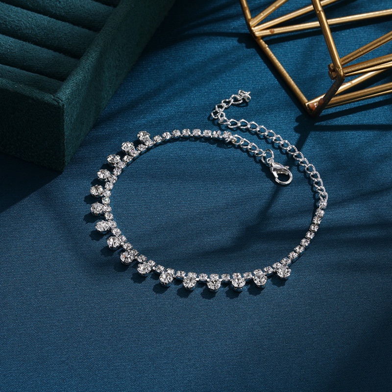 Stonefans Fashion Water Drop Gelang Kaki Berlian Imitasi Rantai Kaki Untuk Wanita Sunmmer Pantai Kristal Kaki Gelang Kaki Sandal Perhiasan