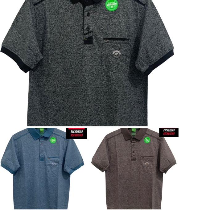 ♧ Kaos Kerah Fasion Pria HUGO CLASS Original Poly Bintik Bercak SYROPEP  M-XXL (Kancing Kantong) ♖