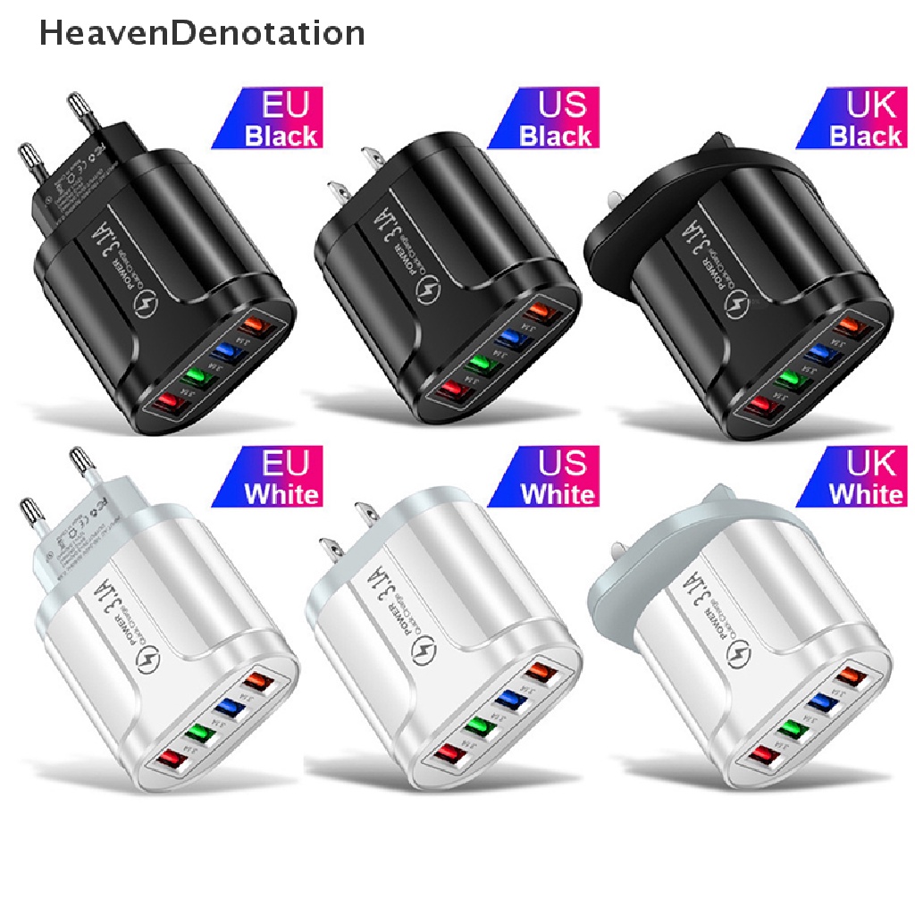 [HeavenDenotation] Usb Charger Fast Charger 4usb Charger Quick Charge 3.0 Adaptor Handphone HDV