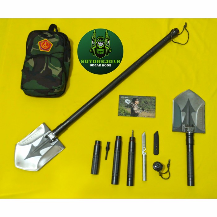 Sekop Military Tactical Shovel Sekop Lipat Mulfungsi Jatah Tni