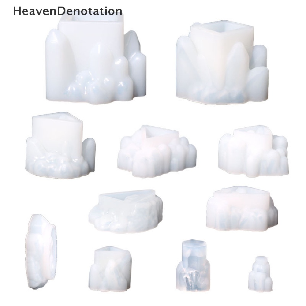 [HeavenDenotation] Crystal Cluster Mold DIY Epoxy Resin Decoration Rockery Icicle Silicone Glue Soap Divination Spirit Pendulum Potted Set HDV