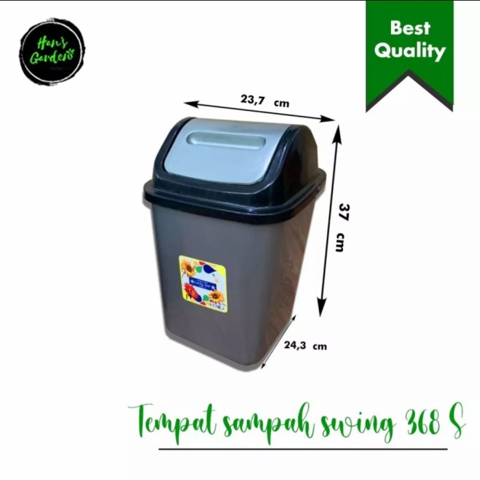 Tempat Sampah Swing Silver Plastik 15 liter Lucky Star 368s