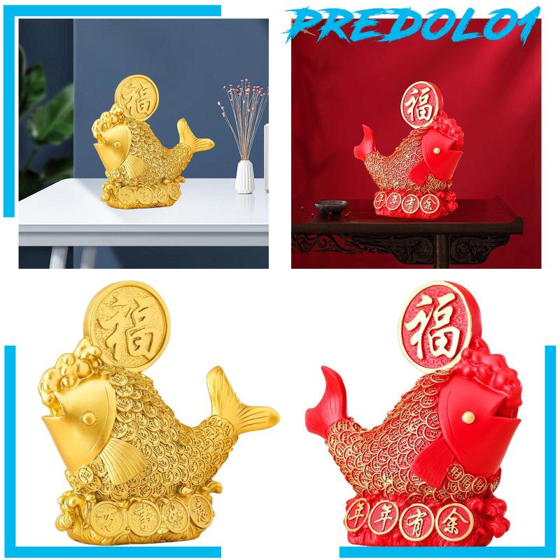 [Predolo1] Patung Ikan Cina Koleksi Hadiah Patung Ornamen Feng Shui Untuk Dekorasi Desktop