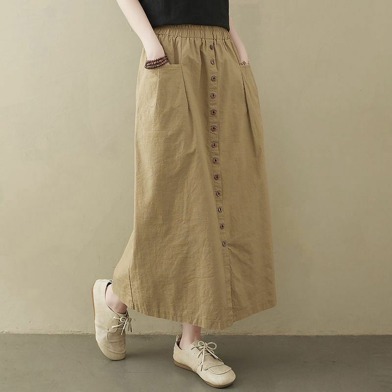 Rok Skirt Amora Kancing Panjang Wanita Korean Style