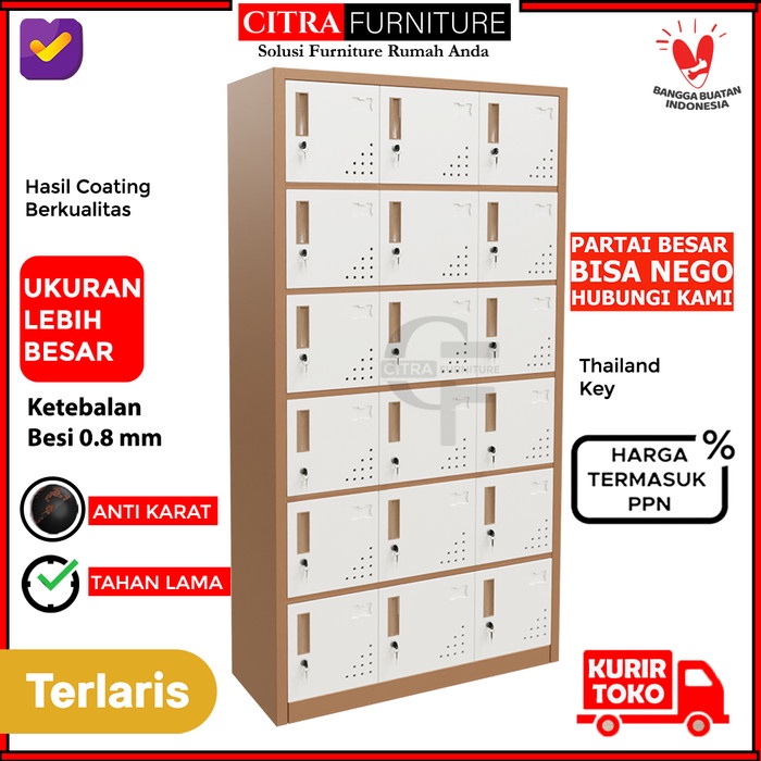 

Terlaris Loker Besi 18 Pintu Kunci Locker KaryawanArsip File Filling Kabinet