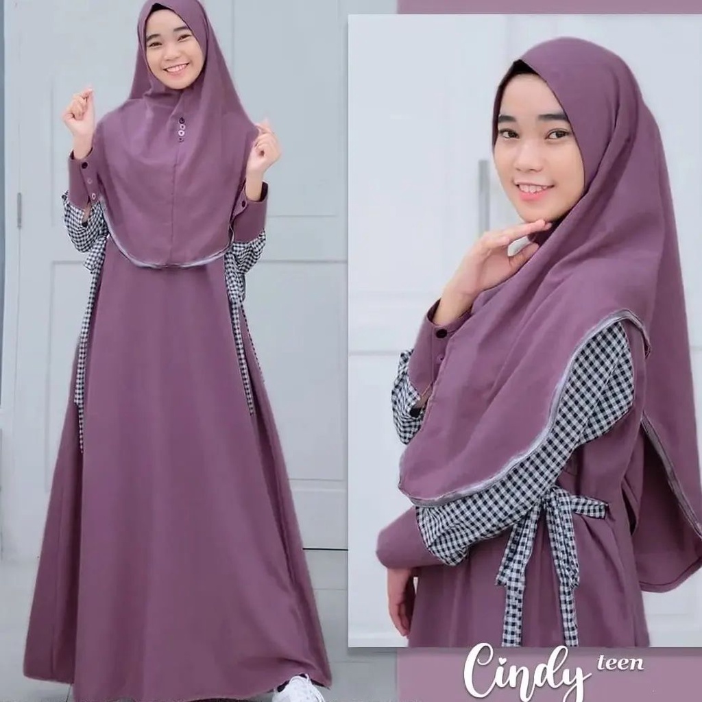 Cindy teen kids Baju mislim remaja bahan crinkle Fahion muslim peremuan kekinian 2023