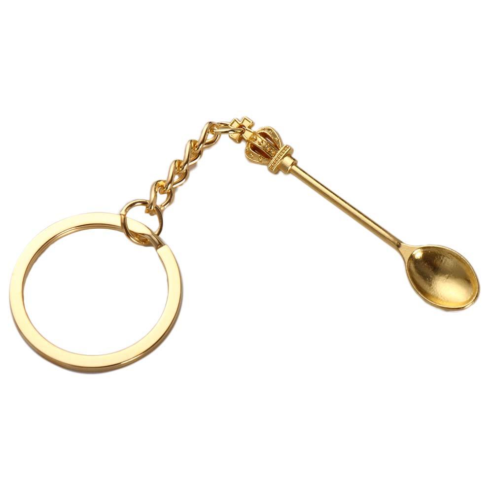 Agustinina Sendok Gantungan Kunci Natal 57x9mm Liontin Ornamen Perhiasan Hadiah Handmade Craft Metal Key Chain