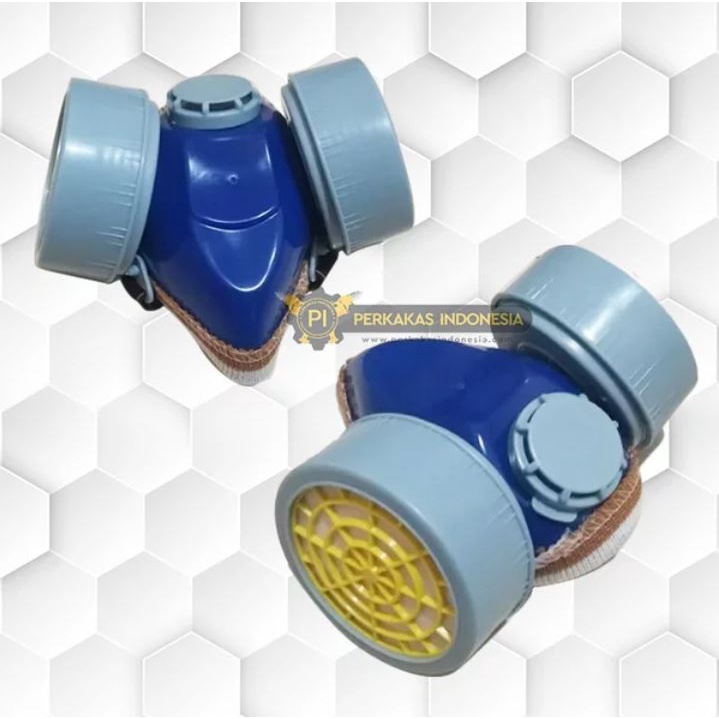 Masker Respirator Safety Anti Debu Polusi Asap Serbuk Kayu Masker Chemical Tabung Carbon Filter