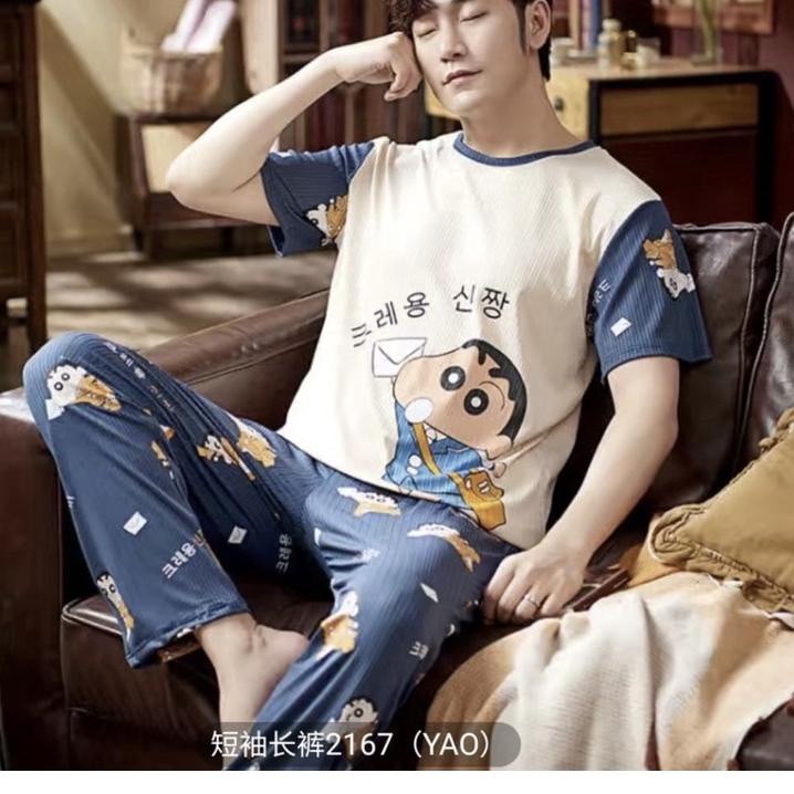 ☆ PIYAMA COWOK REMAJA SETELAN CELANA KAOS KATUN IMPORT SIZE 2XL NEW ARRIVAL PIYAMA PRIA REMAJA ❂