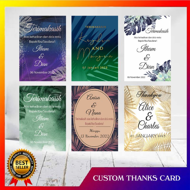 Kartu ucapan terimakasih / kartu souvenir / thanks card / wedding card