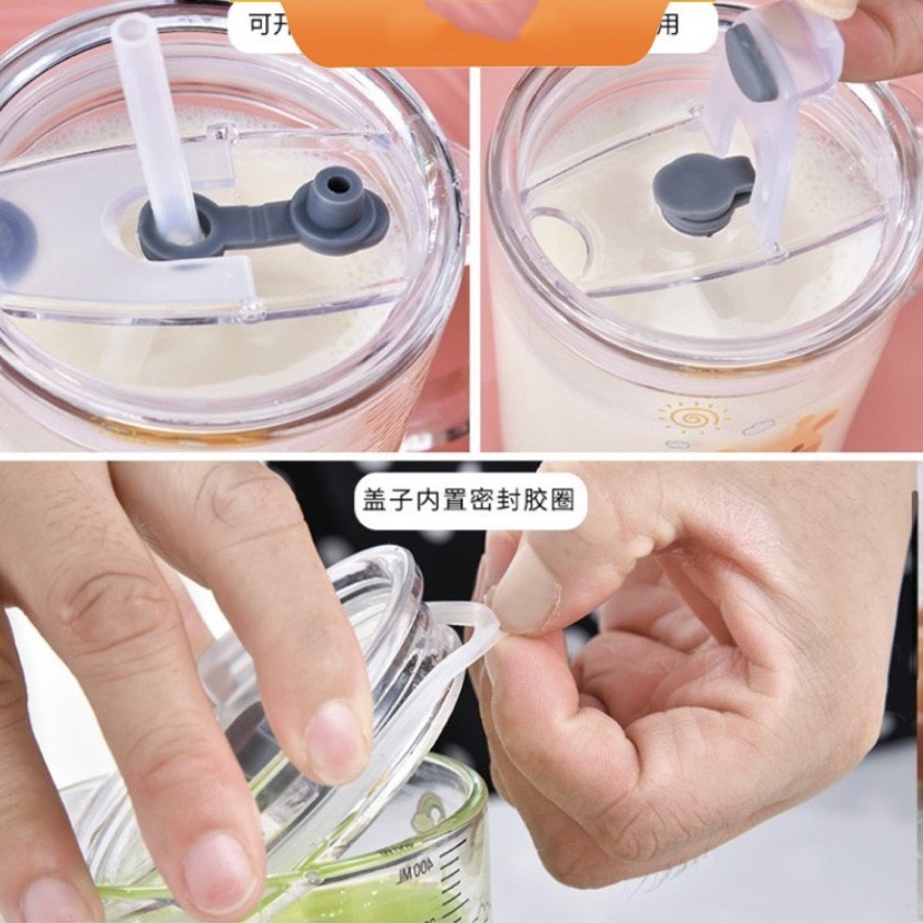 Gelas Minum Anak Susu Jus Air / Mug Tumbler Lucu GRATIS SEDOTAN / gelas ukur