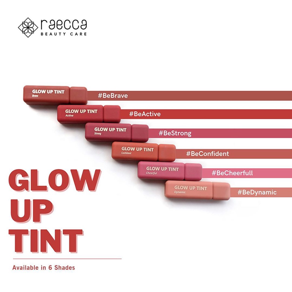 RAECCA Glow Up Tint Lip Tint Raecca Liptint Glow Up Raecca Viral Tahan Lama Transferproof BPOM