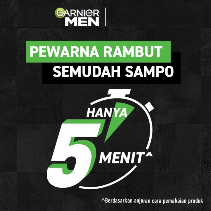 GARNIER MEN Shampoo Color Sachet Bag/Cat-Pewarna Rambut-Hitam/Coklat