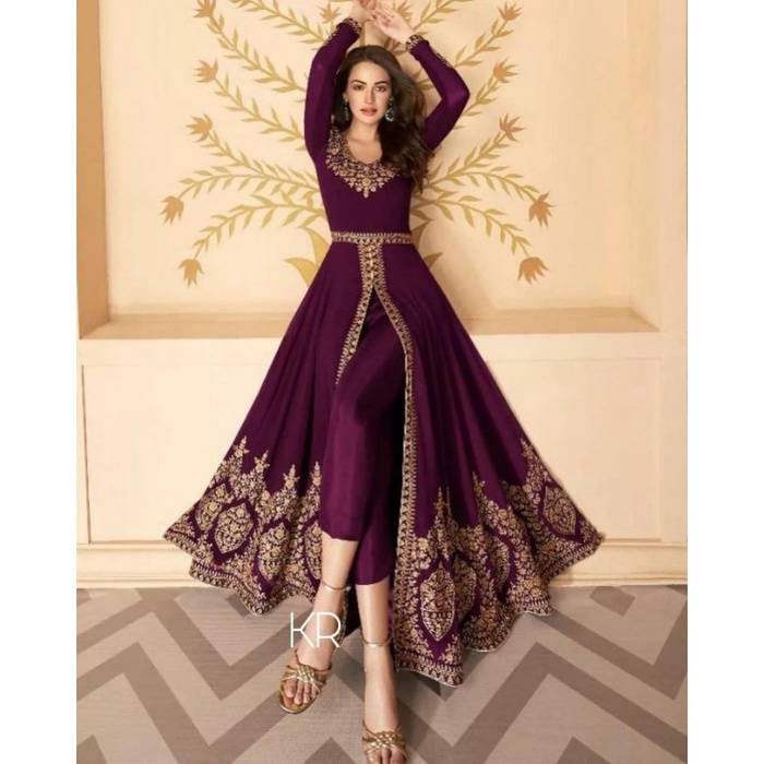 pStore88 - Setelan Celana Wanita Set Maxi India Baju Pesta Muslim Kekinian Mewah 3648