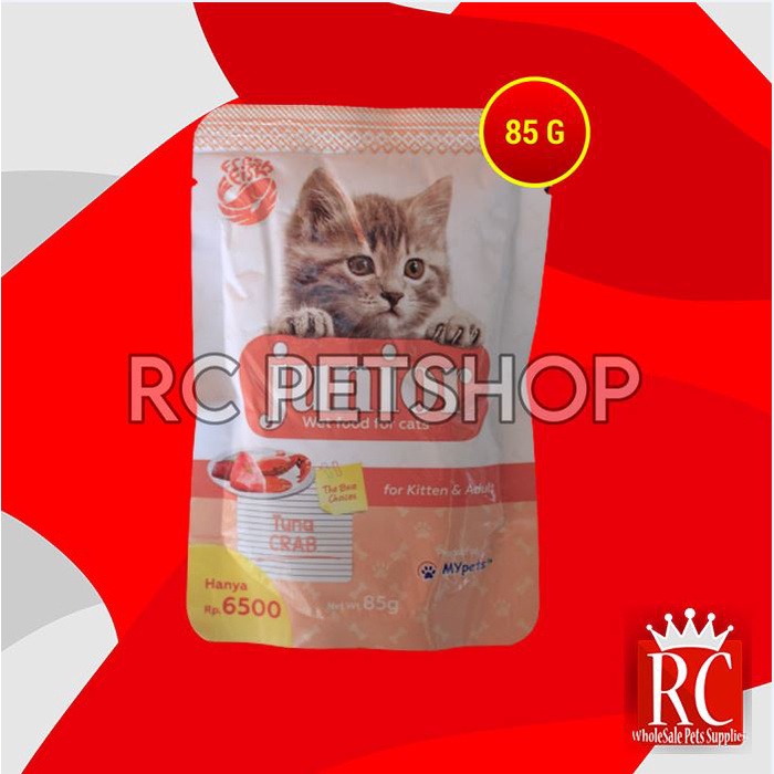 Makanan Basah Kucing Junior Wet Food Pouch 85 Gram Non Whiskas