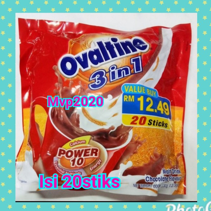 

[ COD ] Ovaltine Malaysia 3in1 isi 22 stik sachet - isi 20stiks