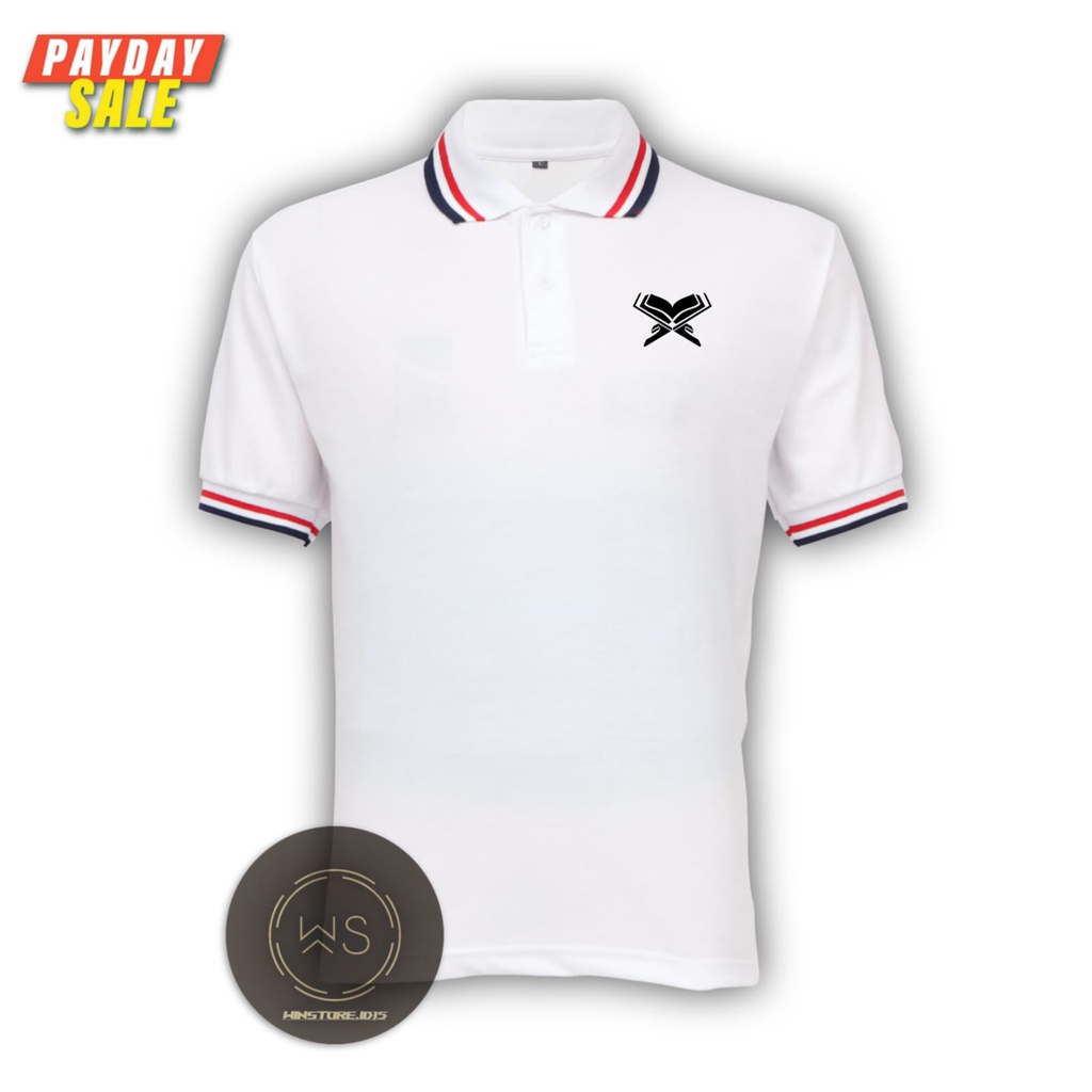 Kaos t-shirt polo 3 LIS Motif ALQURAN ( LEBARAN ) pria polos ukuran M , L , XL , XXL  Baju berkerah