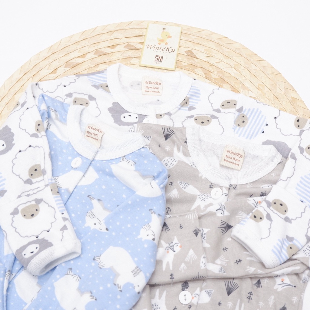 Winteky Baju Pendek Baju Panjang Celana Pendek Celana Panjang Bayi Motif Boy / Girl Warna Polos Unisex Serba Serbi Perlengkapan Baby Newborn