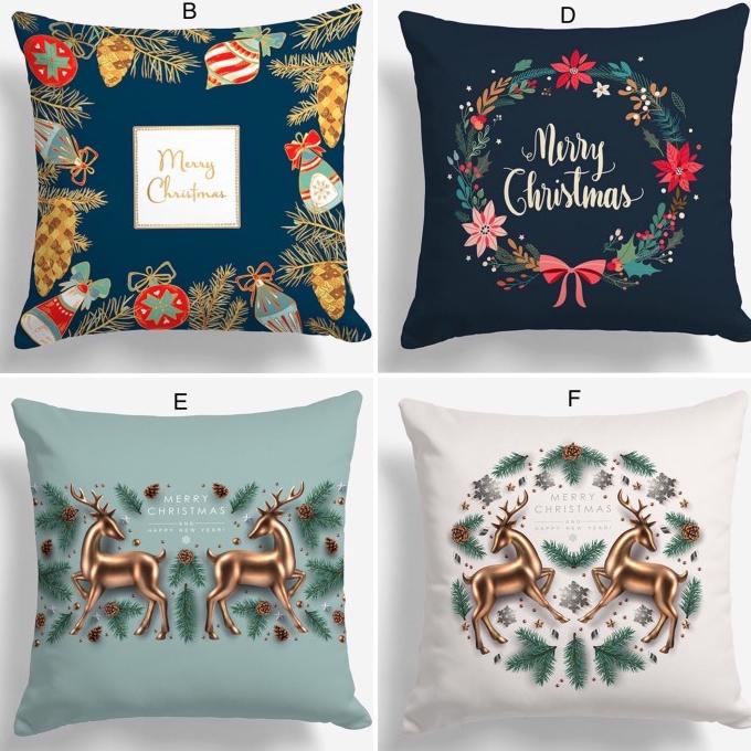 TERMURAH sarung bantal sofa 40x40 seri natal christmas